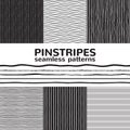 Seamless pinstripes patterns, thin stripes backgrounds set